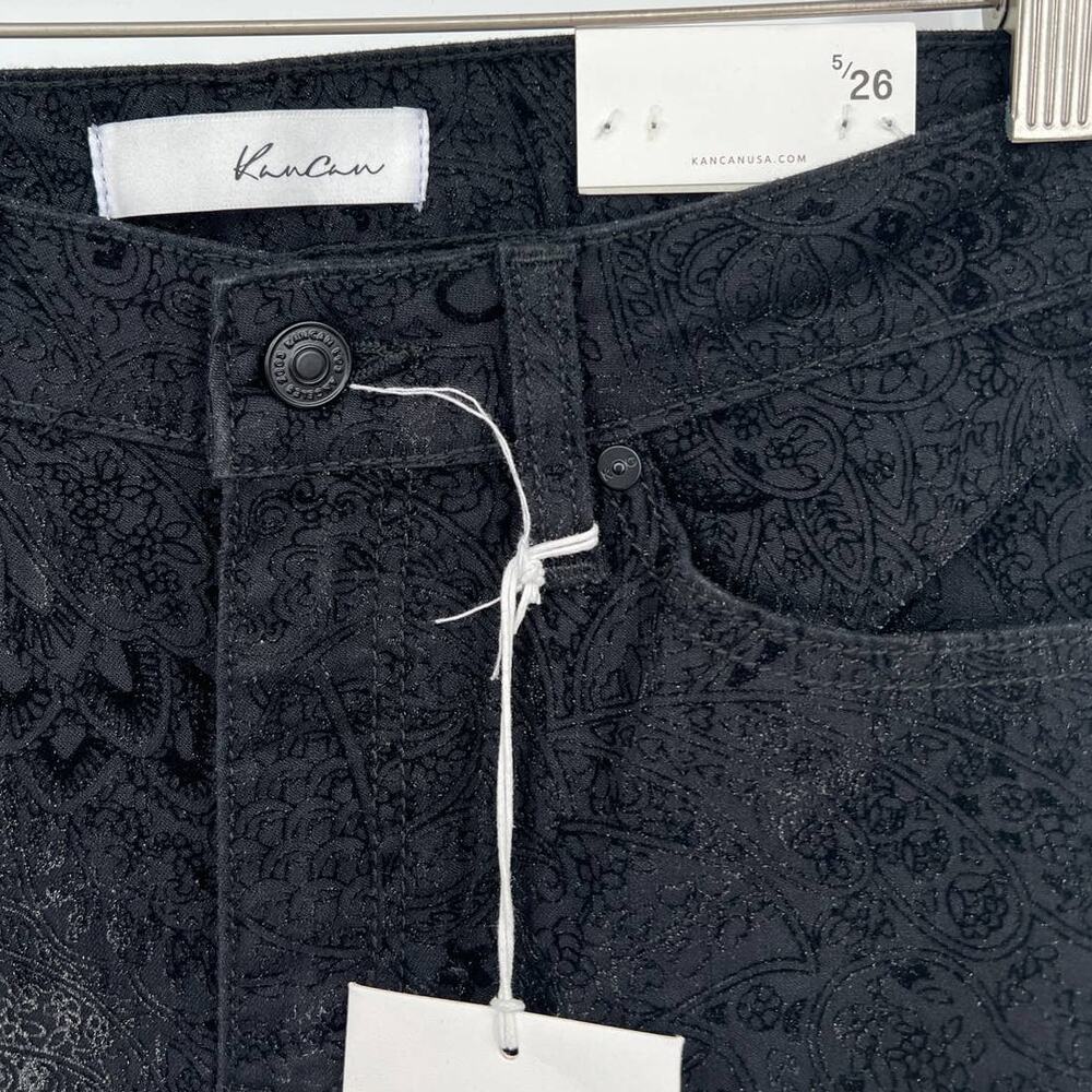 KanCan High Rise patterned Black Velvet